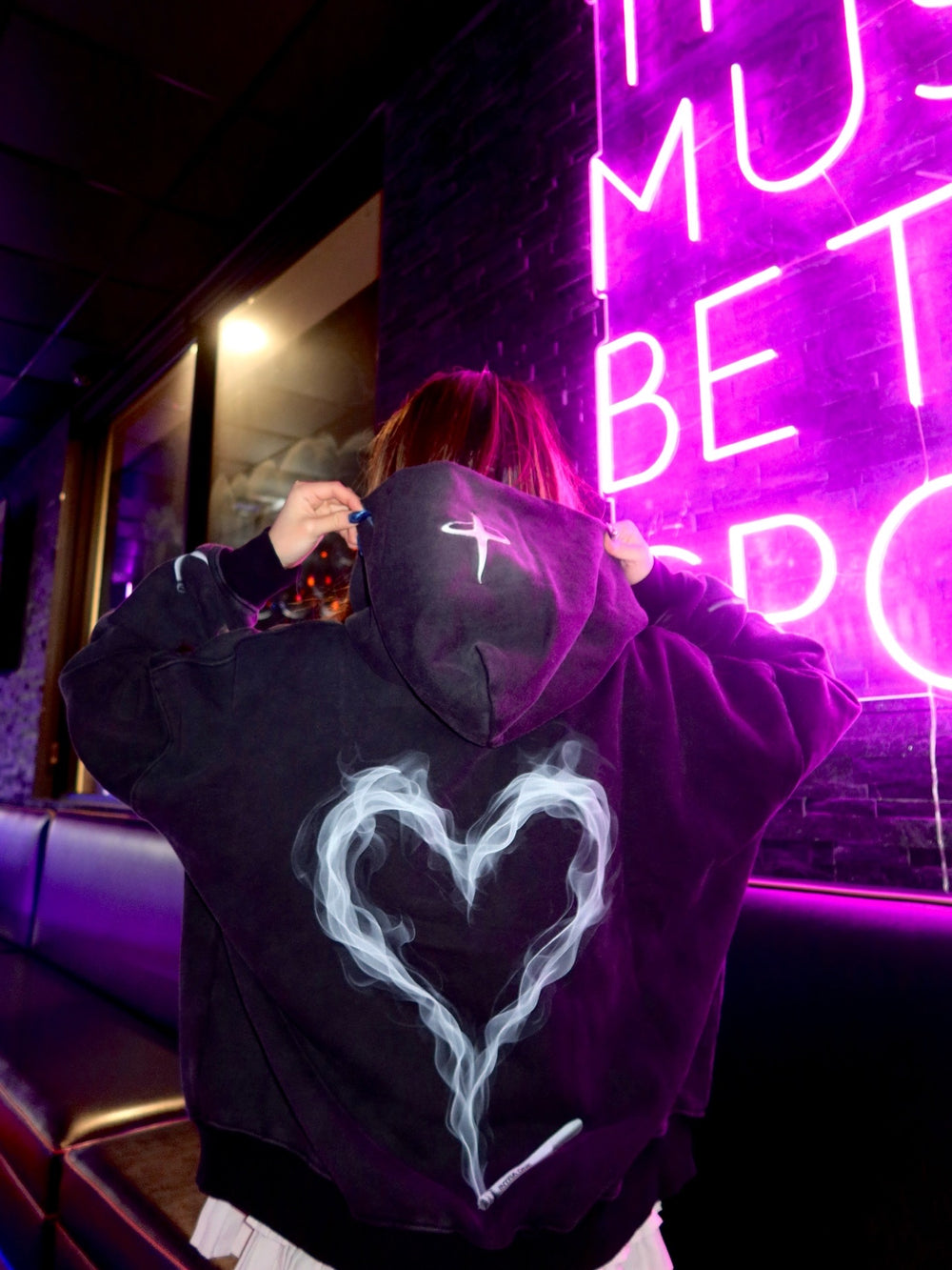 mimiephan wearing INTRA ONE's Toxic Love Zip Up Jacket