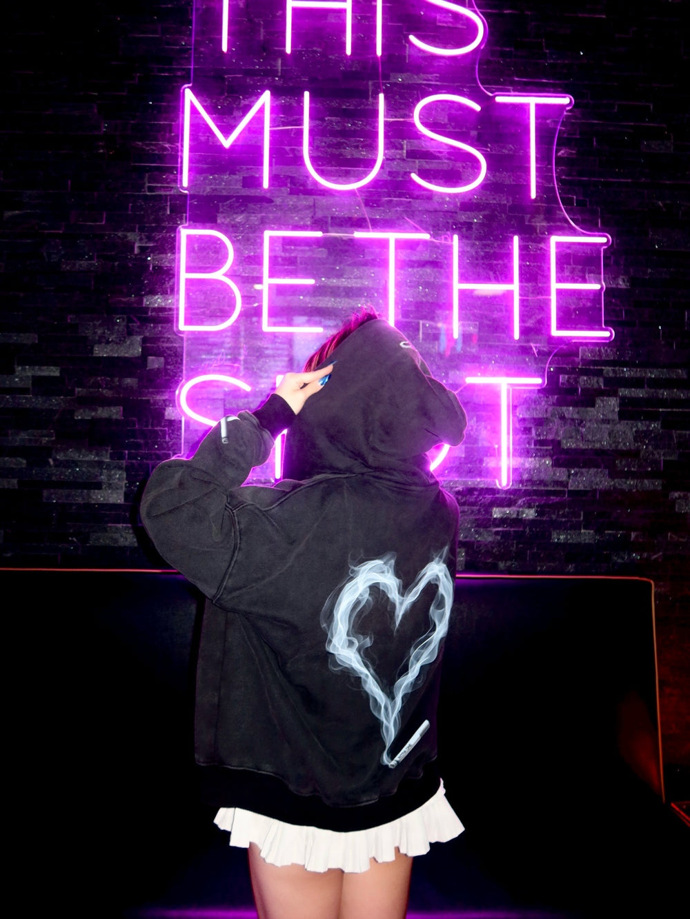 mimiephan wearing INTRA ONE's Toxic Love Zip Up Jacket