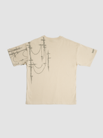 INTRA ONE's Purgatory Reign tee in Beige, back flat lay photo