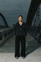 INTRA ONE's Toxic Love Zip Up Jacket on Female Model, facing the camera