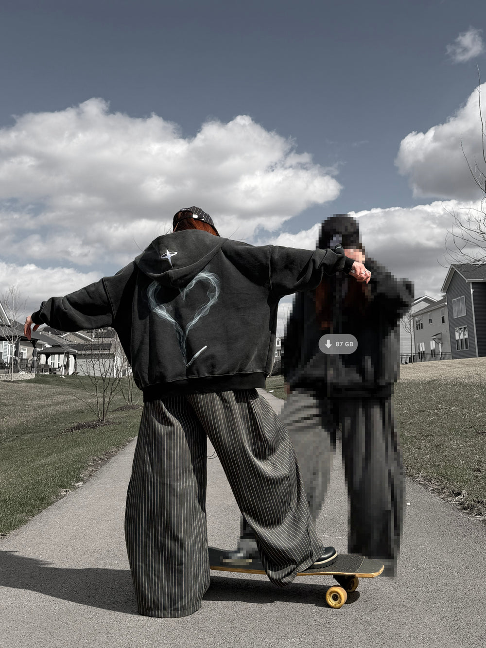 by.hime_ styling INTRA ONE's toxic love zip up jacket for an aesthetic edited streetwear shoot