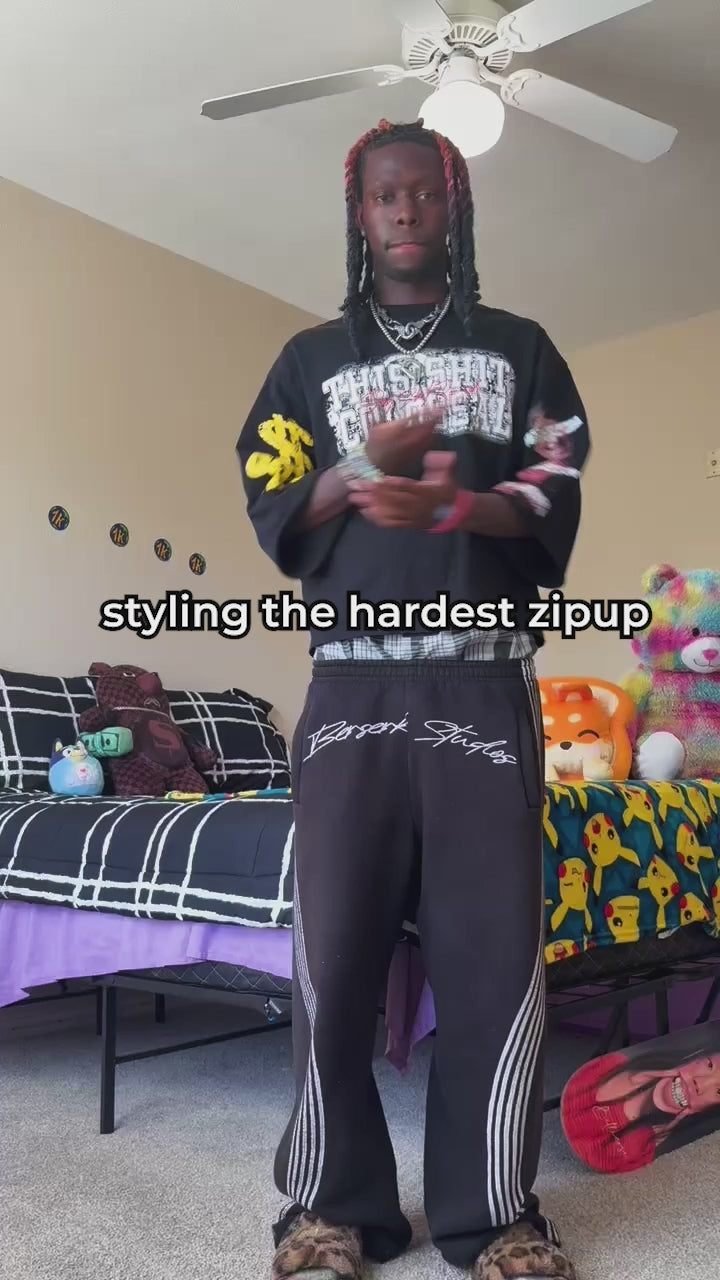 kobejoness5 styling INTRA ONE's toxic love zip up jacket